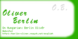 oliver berlin business card